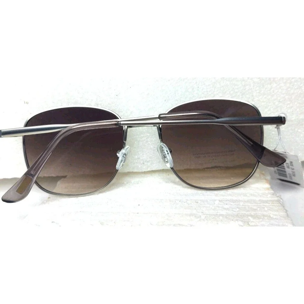 J. Crew NWT Men Gunmetal Aviator Square Sunglasses Black Gradient 50-19-150 NEW